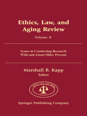 cover image of Ethics, Law, and Aging Review, Volume 8